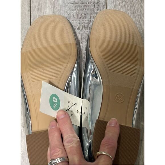 A NEW DAY Women's Joy Ballet Pumps Silver Size 8.5 - Picture 10 of 11